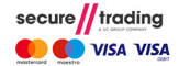 Secure Trading logo ad visa, maestro and mastercard logos